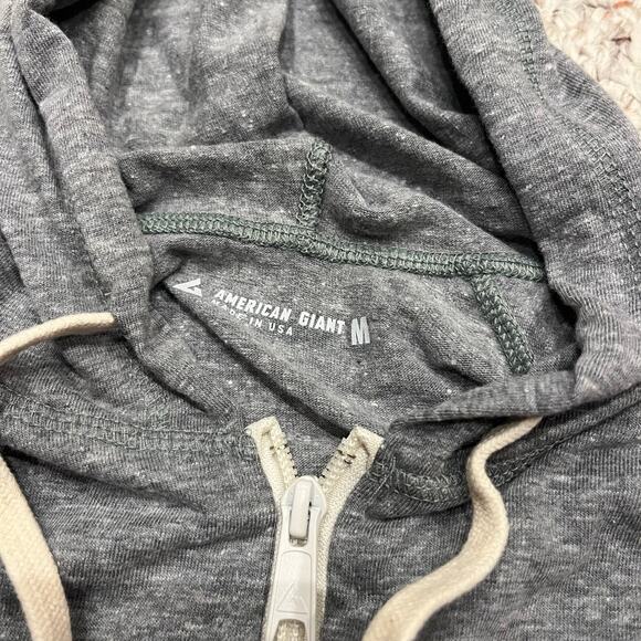 American Giant Women's Lightweight Full Zip Hoodie Sz M Gray Active Gym - Picture 2 of 6